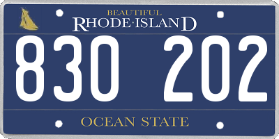 RI license plate 830202