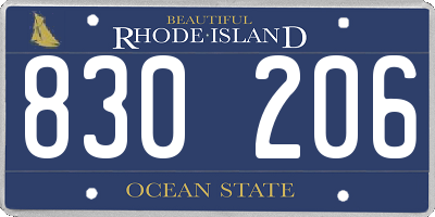 RI license plate 830206