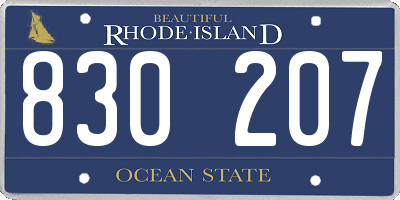 RI license plate 830207