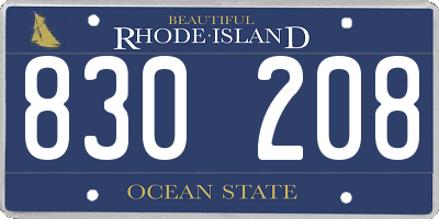 RI license plate 830208