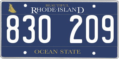 RI license plate 830209