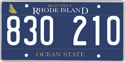 RI license plate 830210