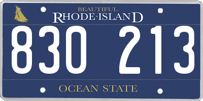 RI license plate 830213