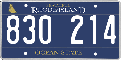 RI license plate 830214