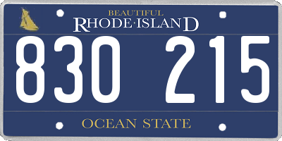 RI license plate 830215