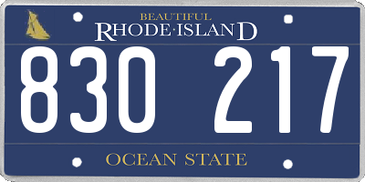 RI license plate 830217