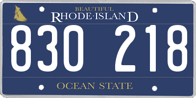 RI license plate 830218