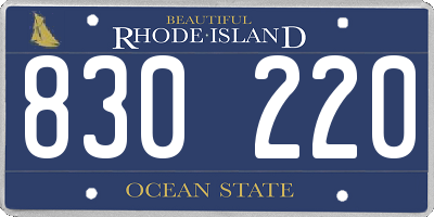 RI license plate 830220