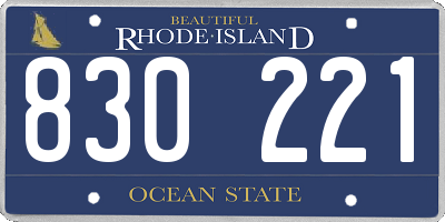 RI license plate 830221