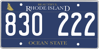 RI license plate 830222