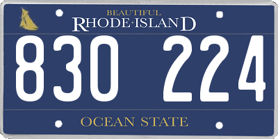 RI license plate 830224