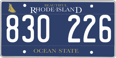 RI license plate 830226
