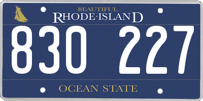 RI license plate 830227