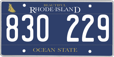 RI license plate 830229