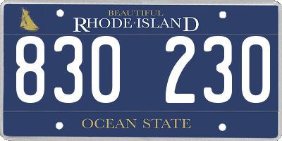 RI license plate 830230