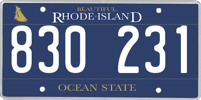RI license plate 830231