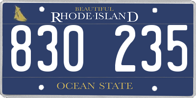 RI license plate 830235