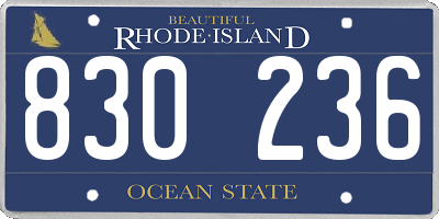 RI license plate 830236