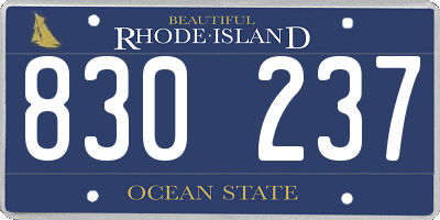RI license plate 830237