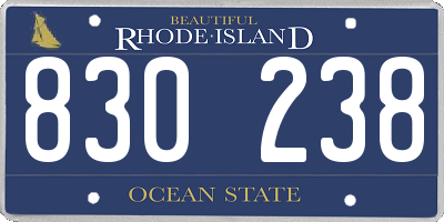 RI license plate 830238