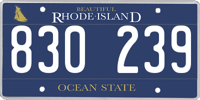 RI license plate 830239