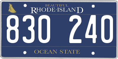 RI license plate 830240