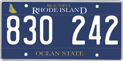 RI license plate 830242
