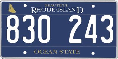 RI license plate 830243