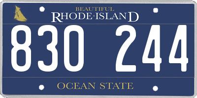 RI license plate 830244