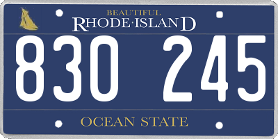 RI license plate 830245