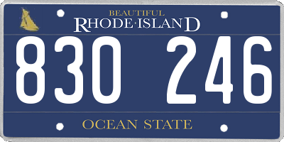RI license plate 830246