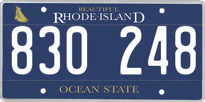 RI license plate 830248