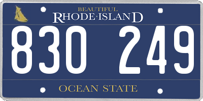 RI license plate 830249