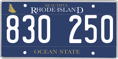 RI license plate 830250
