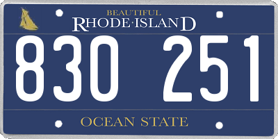 RI license plate 830251