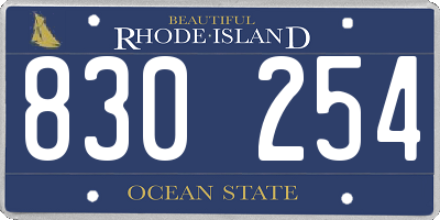 RI license plate 830254