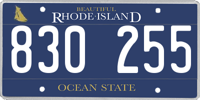 RI license plate 830255
