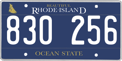 RI license plate 830256