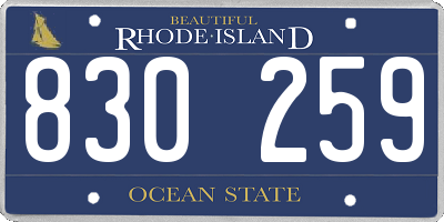 RI license plate 830259