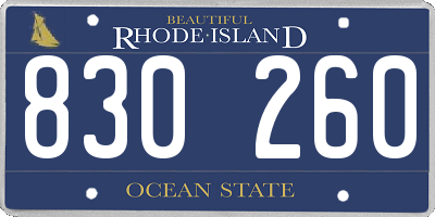 RI license plate 830260