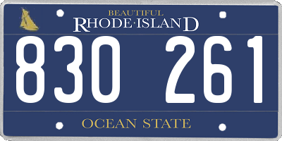RI license plate 830261