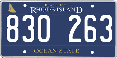 RI license plate 830263