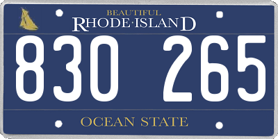 RI license plate 830265