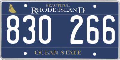 RI license plate 830266