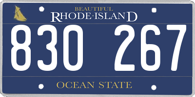 RI license plate 830267
