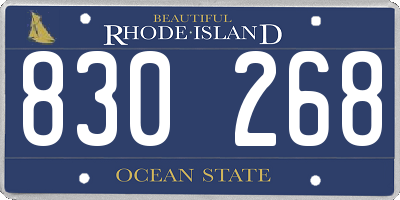 RI license plate 830268