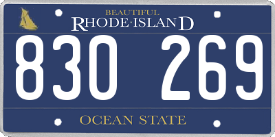 RI license plate 830269