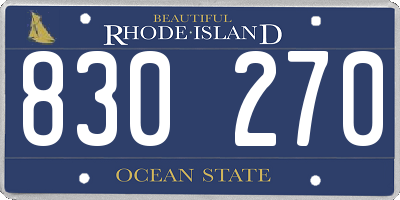 RI license plate 830270