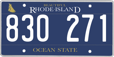 RI license plate 830271