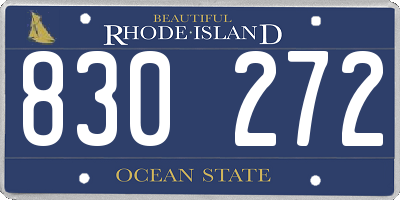 RI license plate 830272